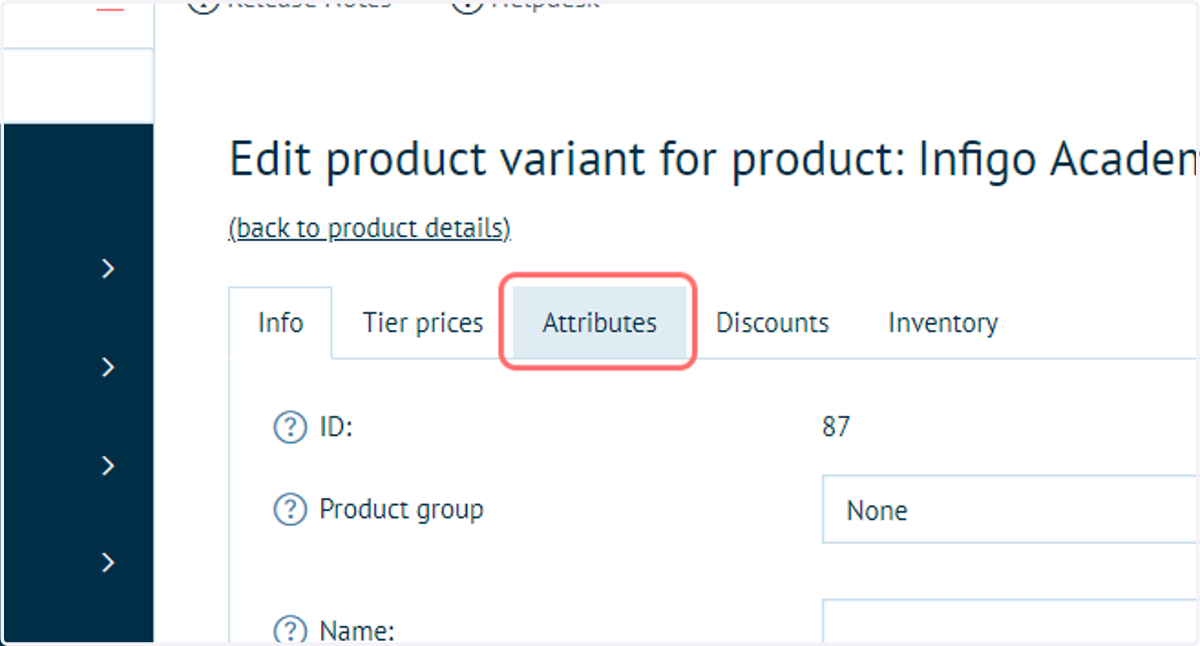 Click on Attributes