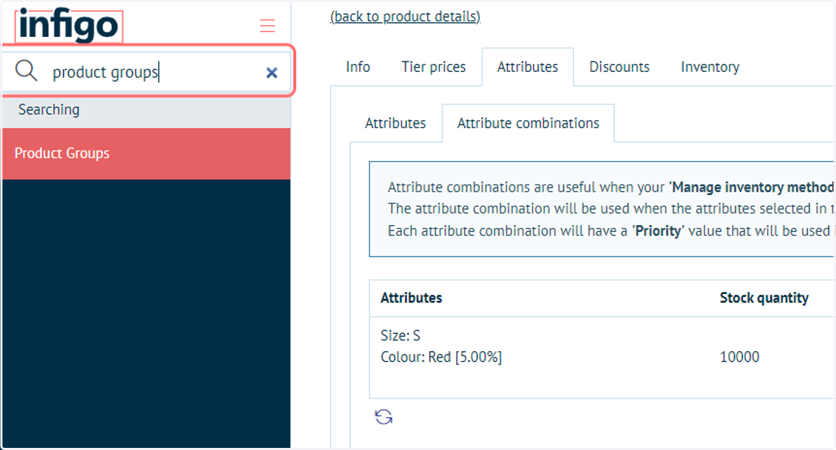Type "product groups"