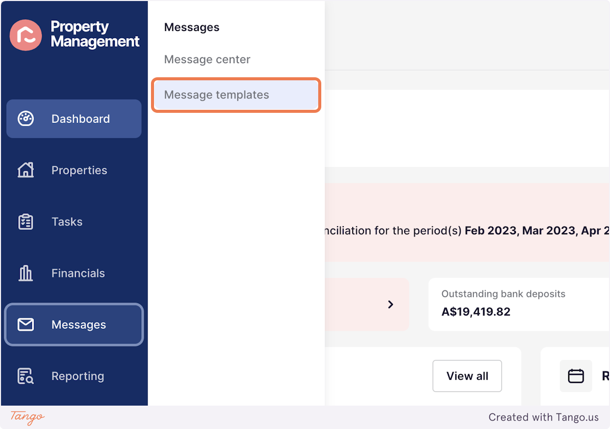 Click on Message templates