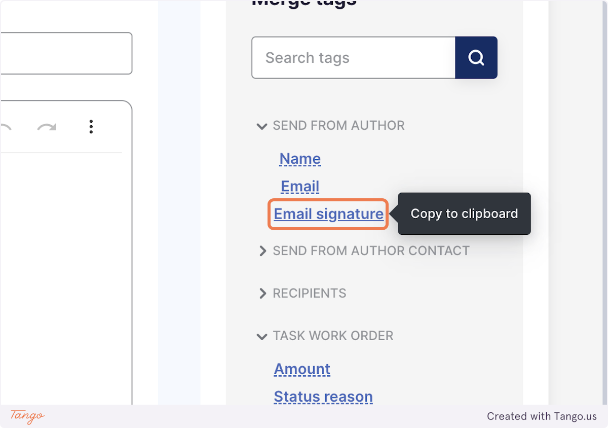 Click on Email signature