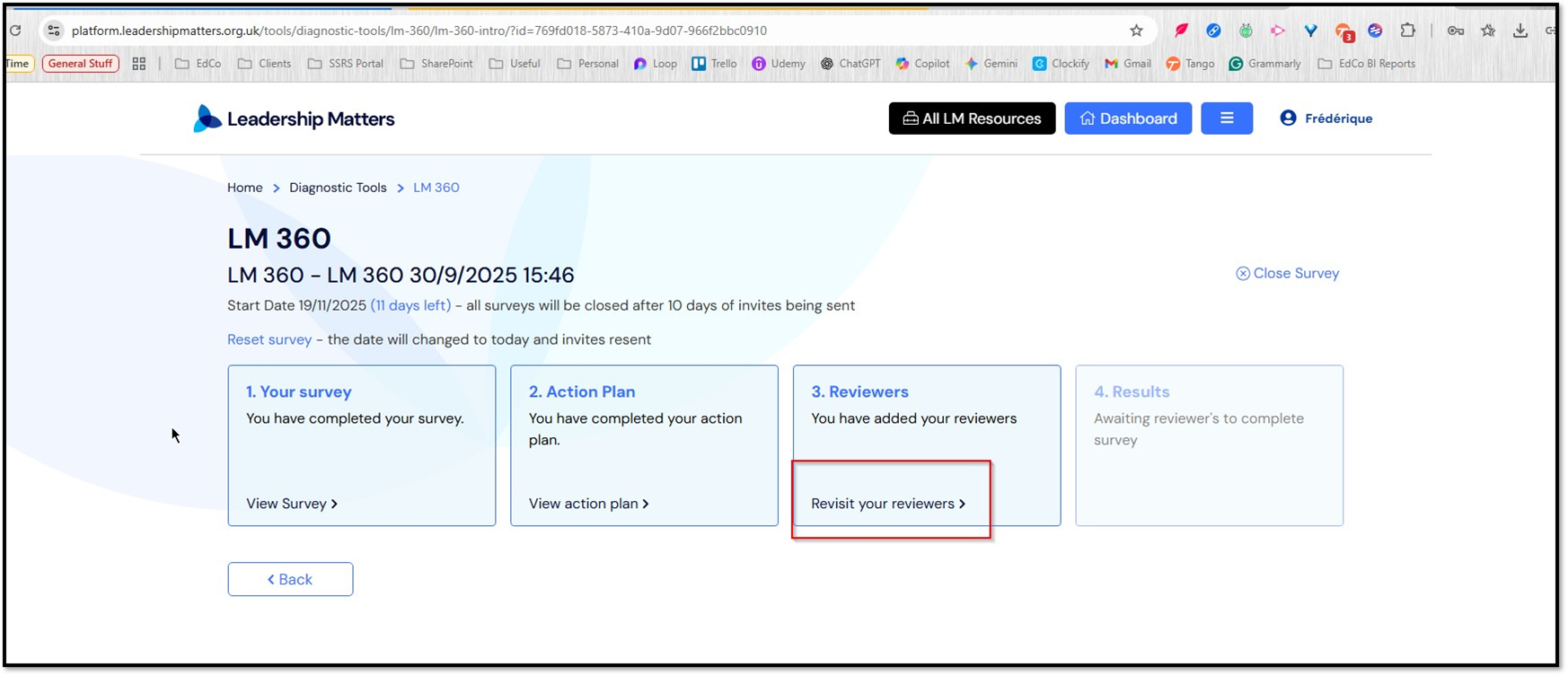 Click the option to "Revisit Your Reviewers"