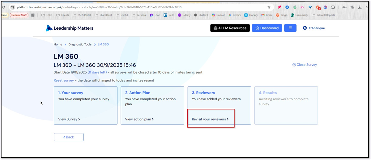 Click the option to "Revisit Your Reviewers"