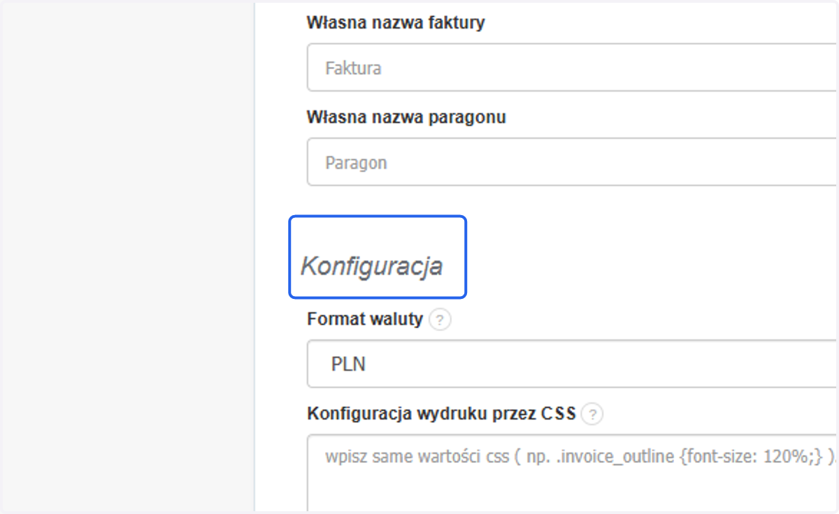 Zjedź na dół strony do sekcji 'Konfiguracja'.