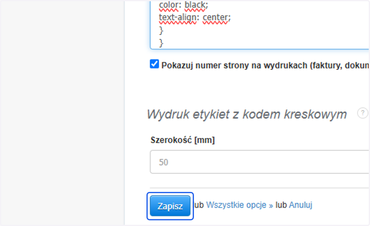 Zatwierdź zmiany przyciskiem 'Zapisz'.