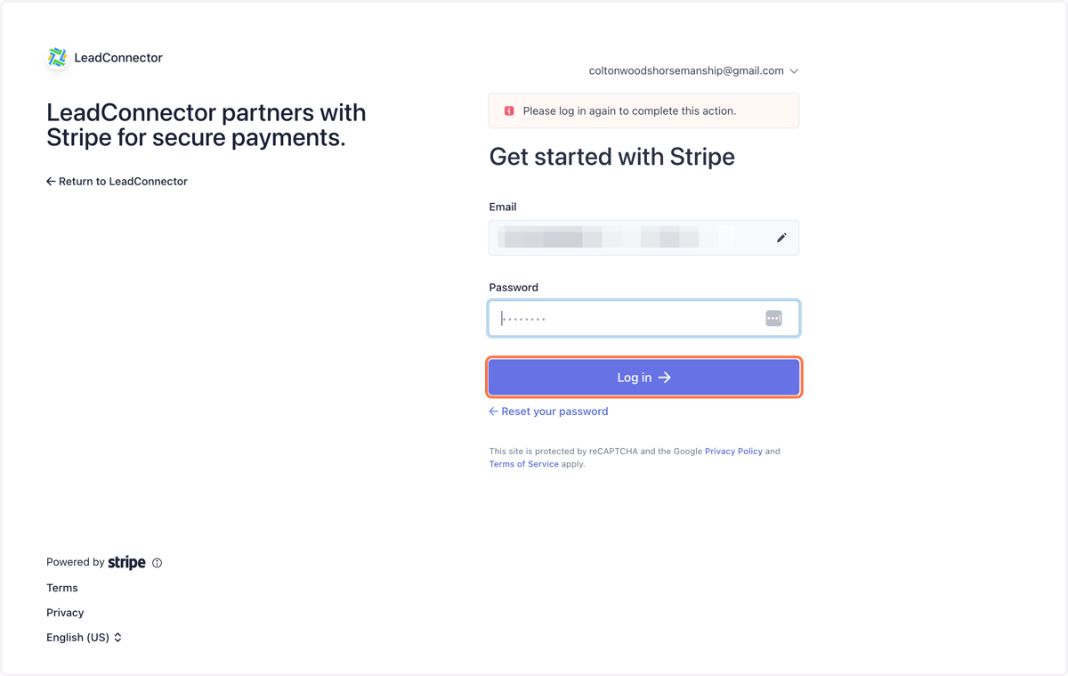 Use your login credentials to Log In