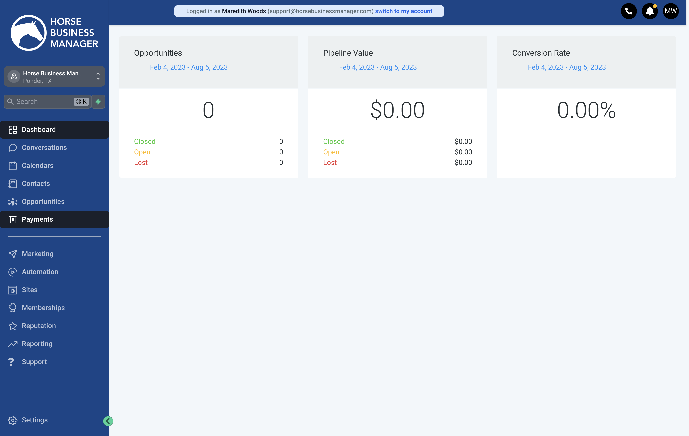 Click on Payments