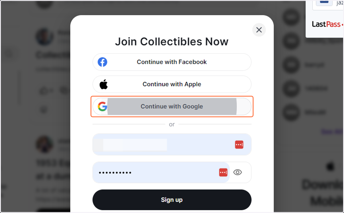 Or Continue with Google