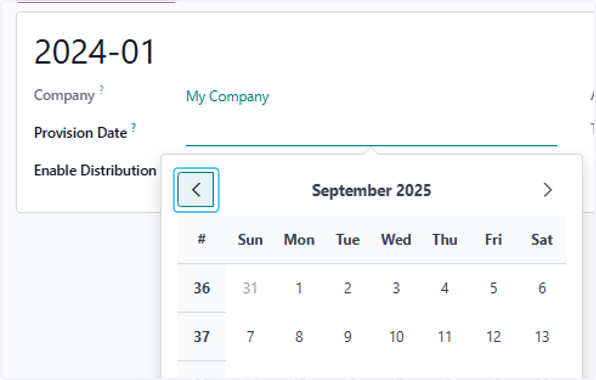 Click on September 2025… i