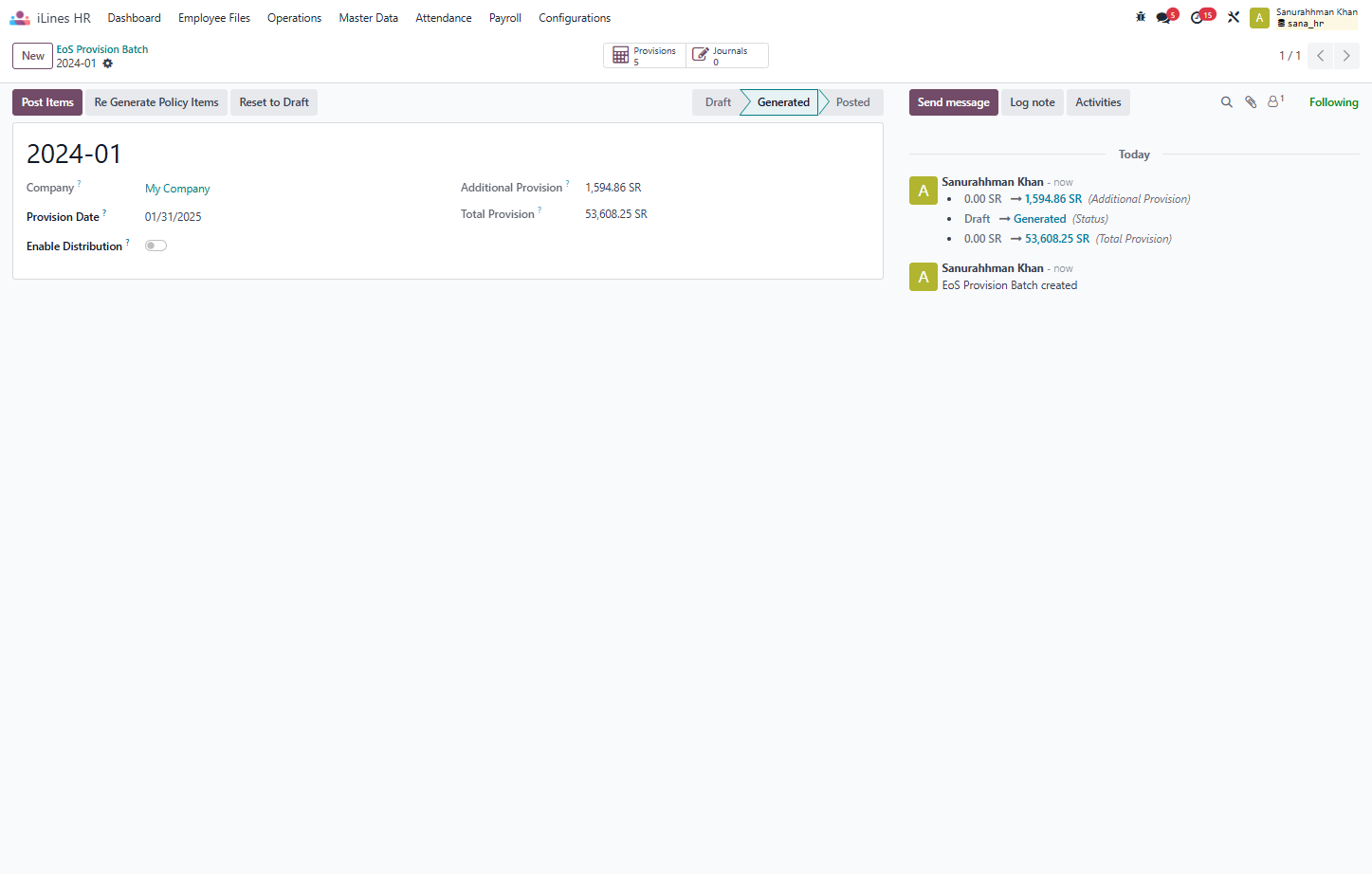 Now You can see the Amount is Computed and Provisions are Created