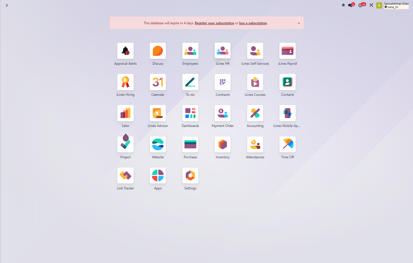 Click on iLines HR