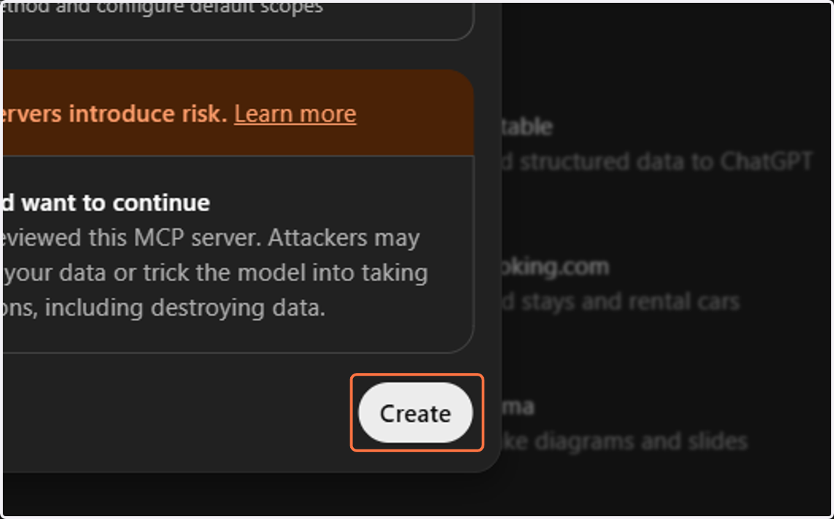 Click on Create
