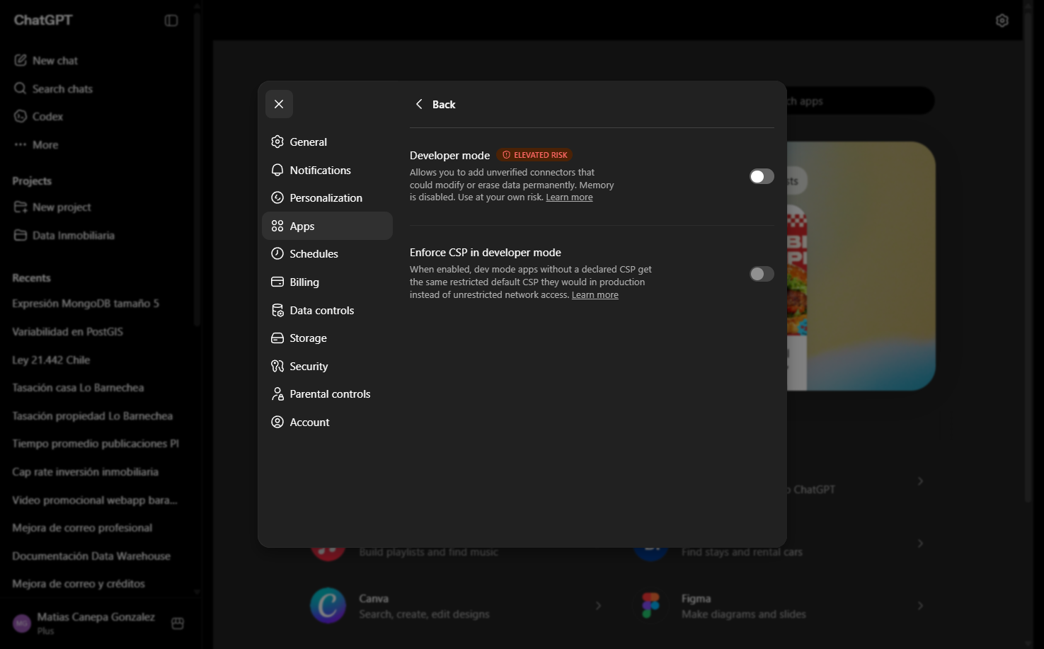 Click on Allows you to add unverified connectors that could modify or erase data permanently. Memory is disabled. Use at your own risk. Learn more