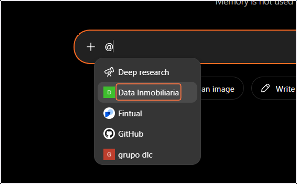 Click on Data Inmobiliaria
