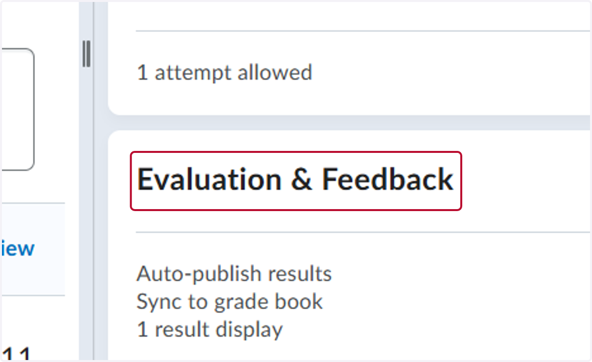 Click on Evaluation & Feedback