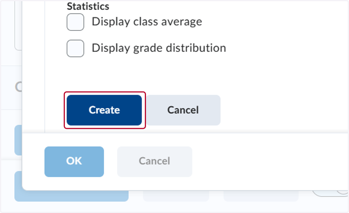 Click on Create when you have finished