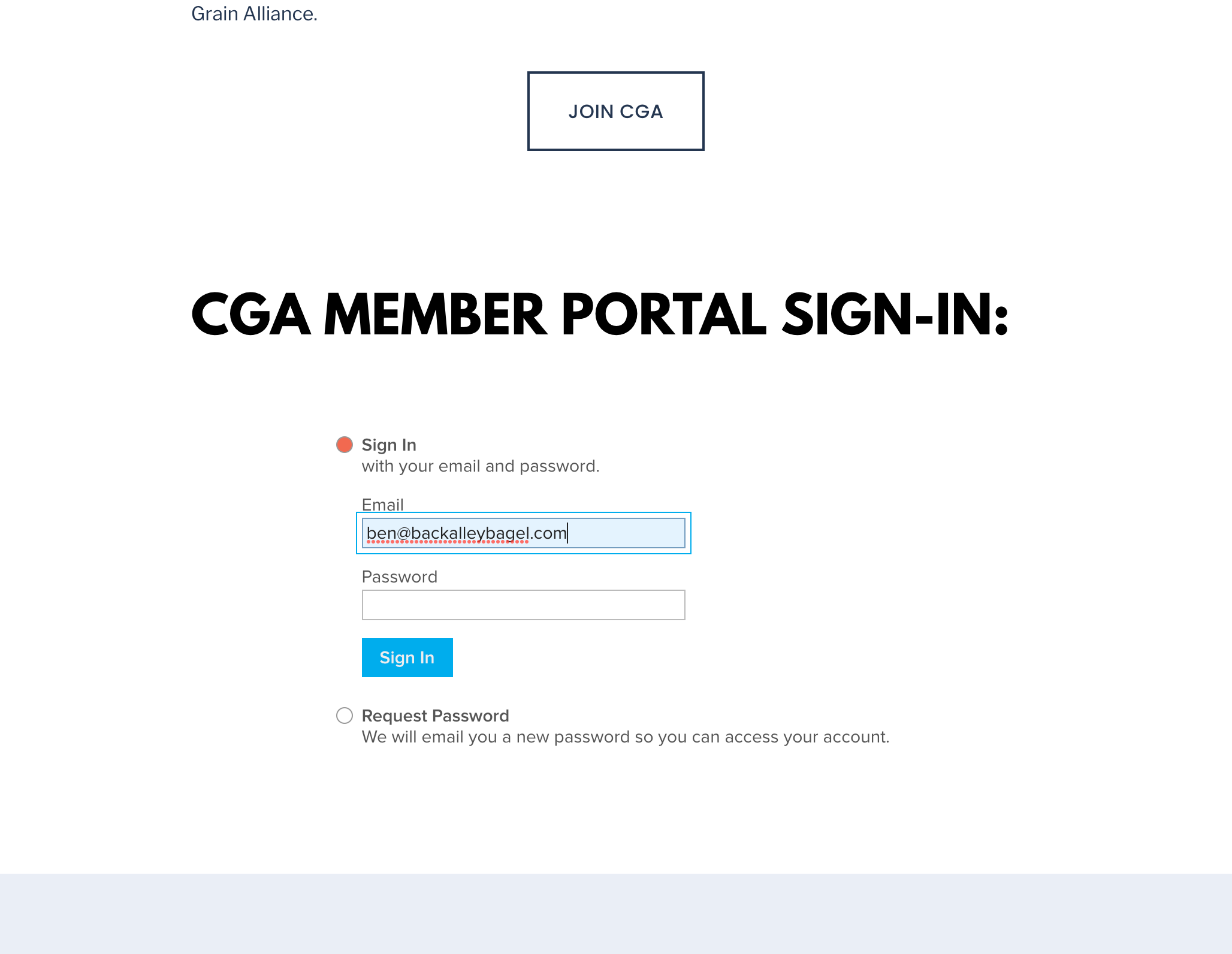 Type in the email address associated with your account.