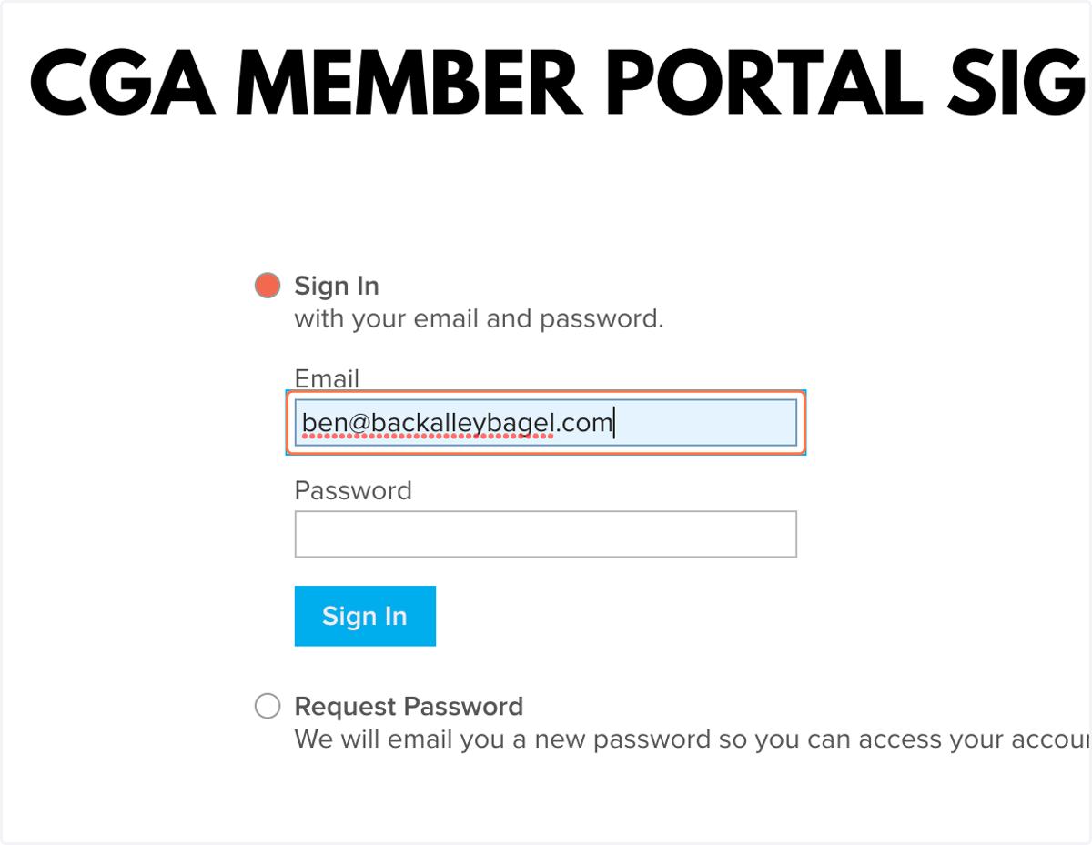 Type in the email address associated with your account.