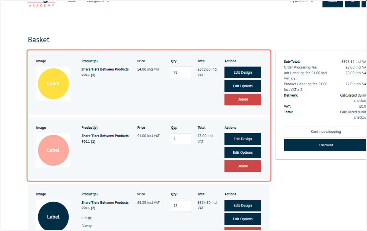 The total quantity has been pushed into the next pricing tier