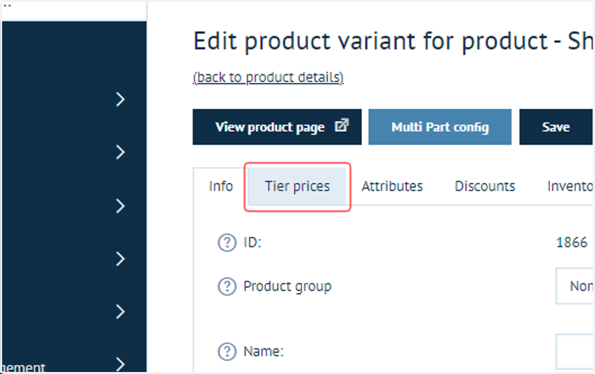 Click on Tier prices