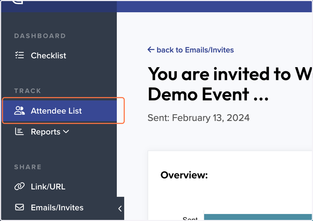 Click on Attendee List
