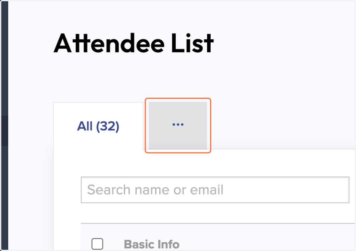 Click on ... button to see all Attendee List statuses