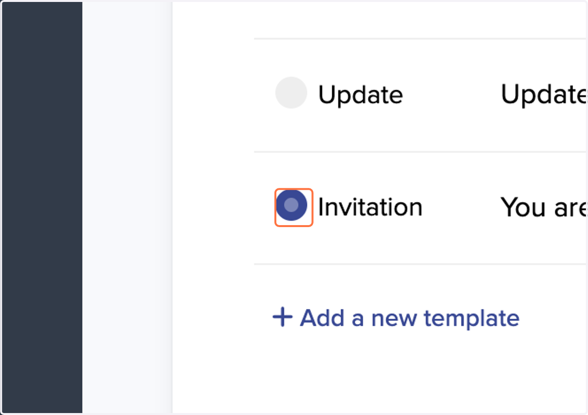 Select your invitation template
