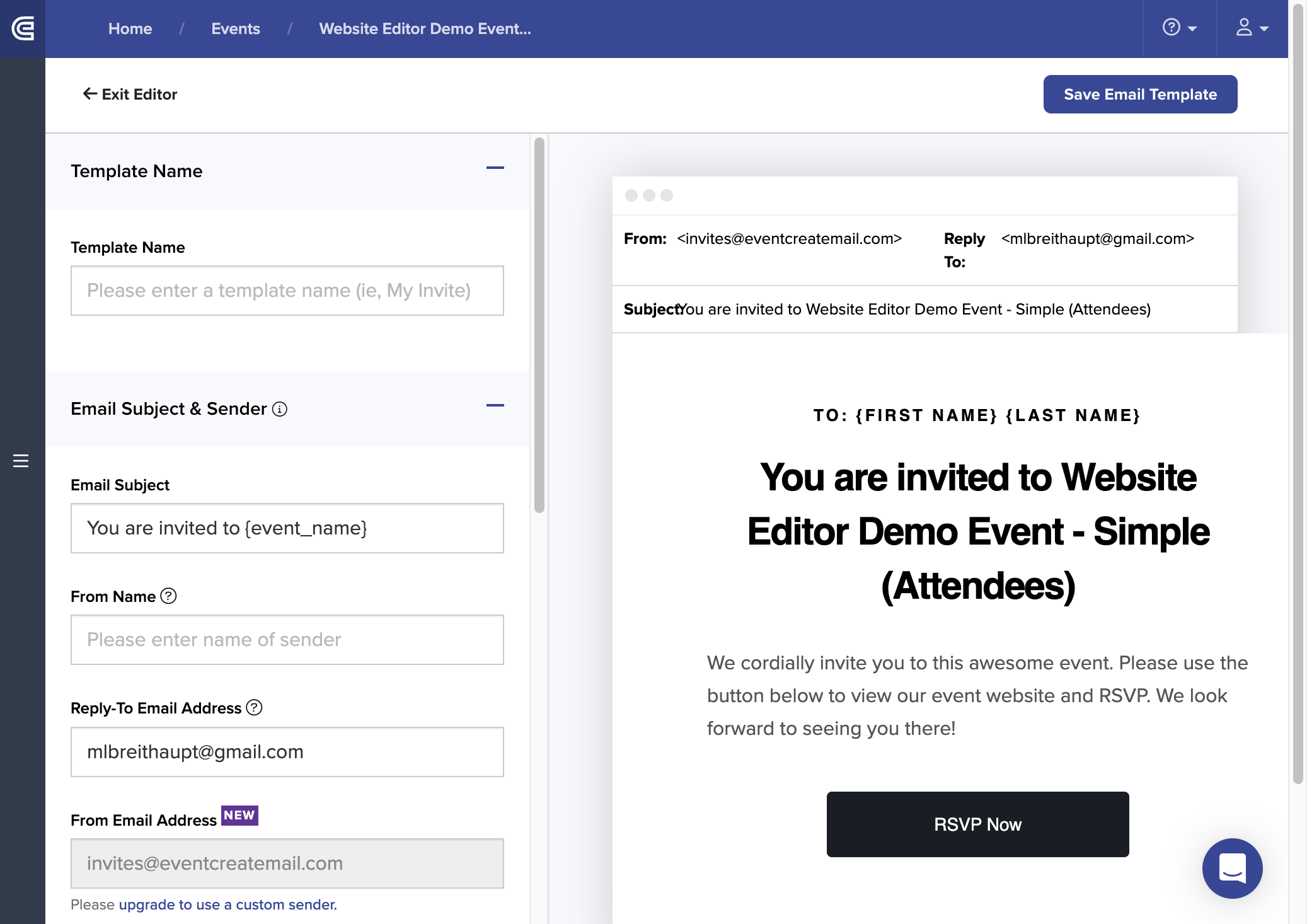 Modify the invitation template with your event details, logo, and main image