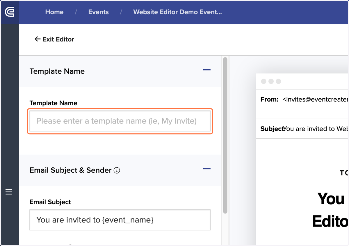 Modify the invitation template with your event details, logo, and main image