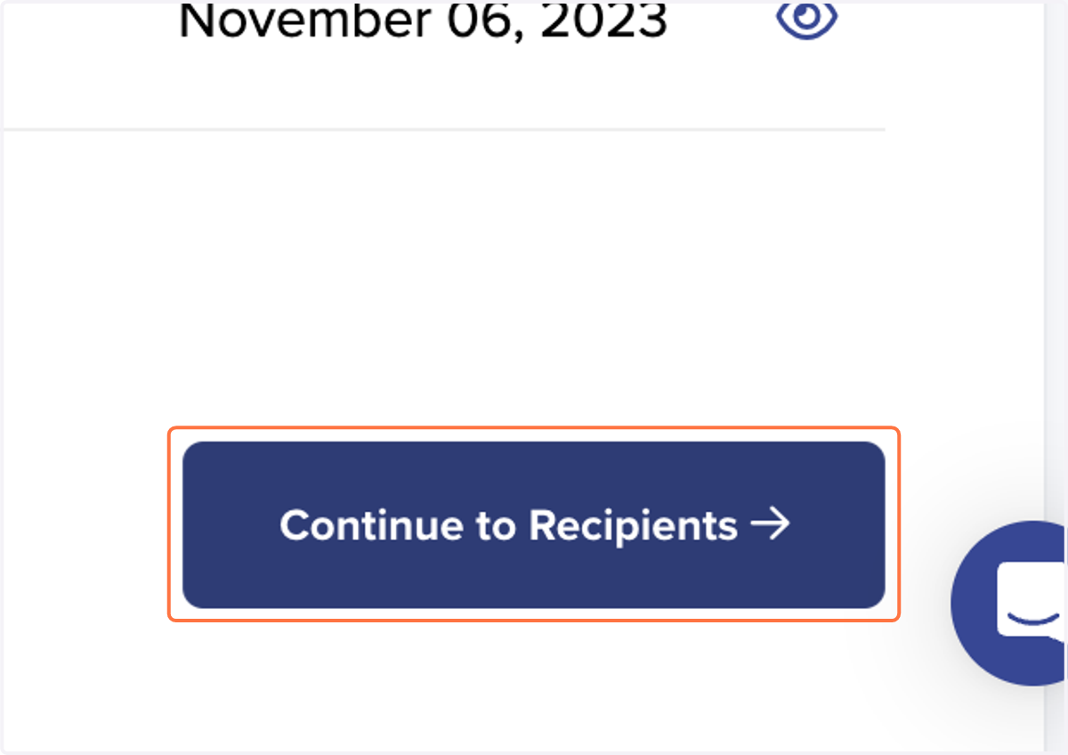 Click on Continue to Recipients