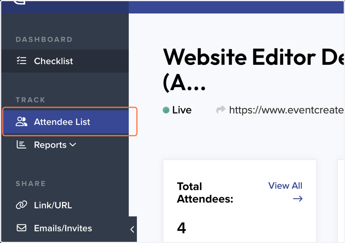 Go to Track > Attendee List