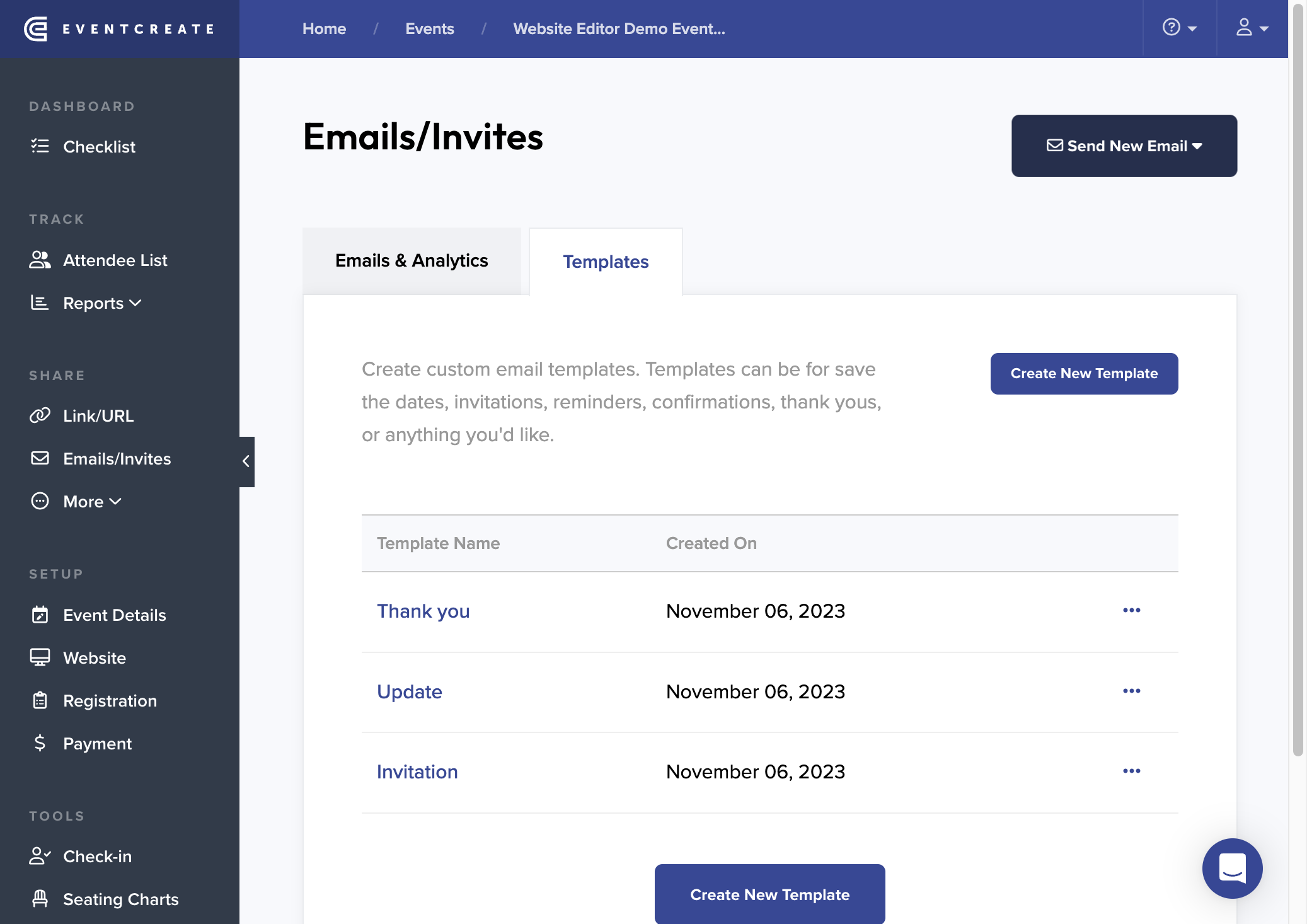 Click on Send New Email