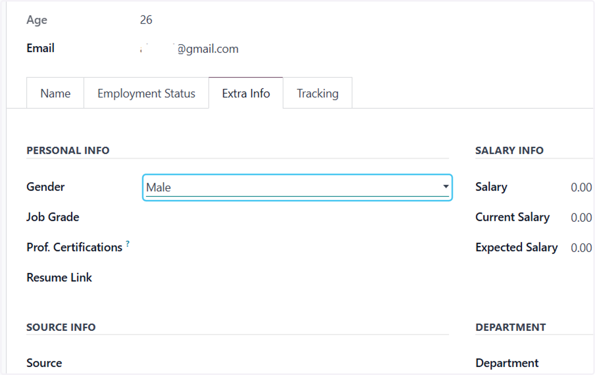Select Male from Gender