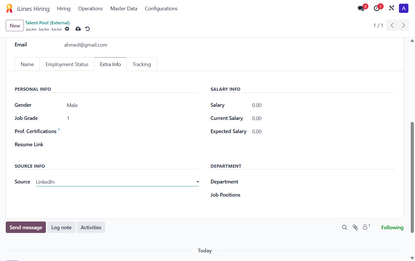 Select LinkedIn from Source