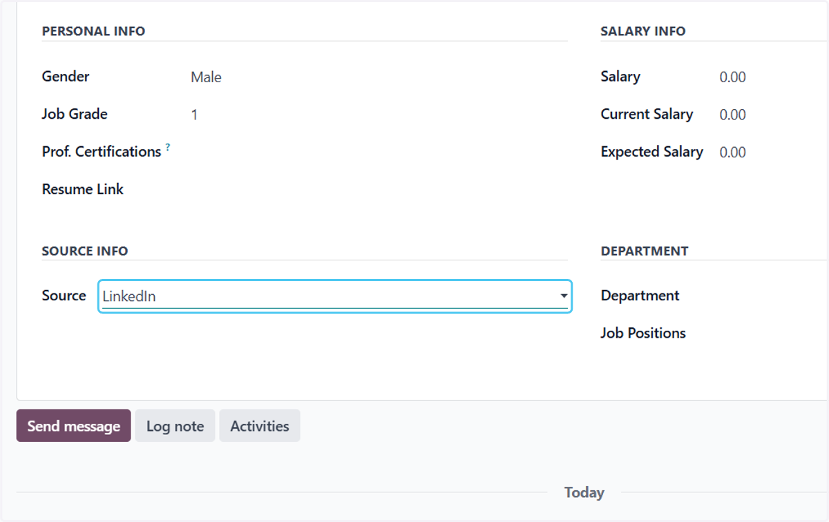 Select LinkedIn from Source