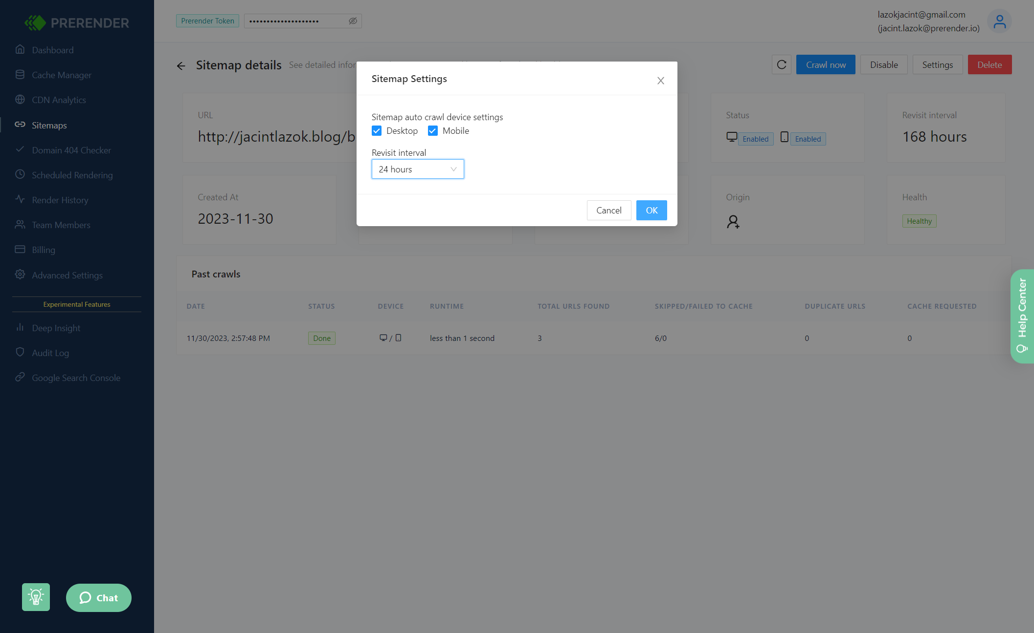 Click on OK to save the settings.