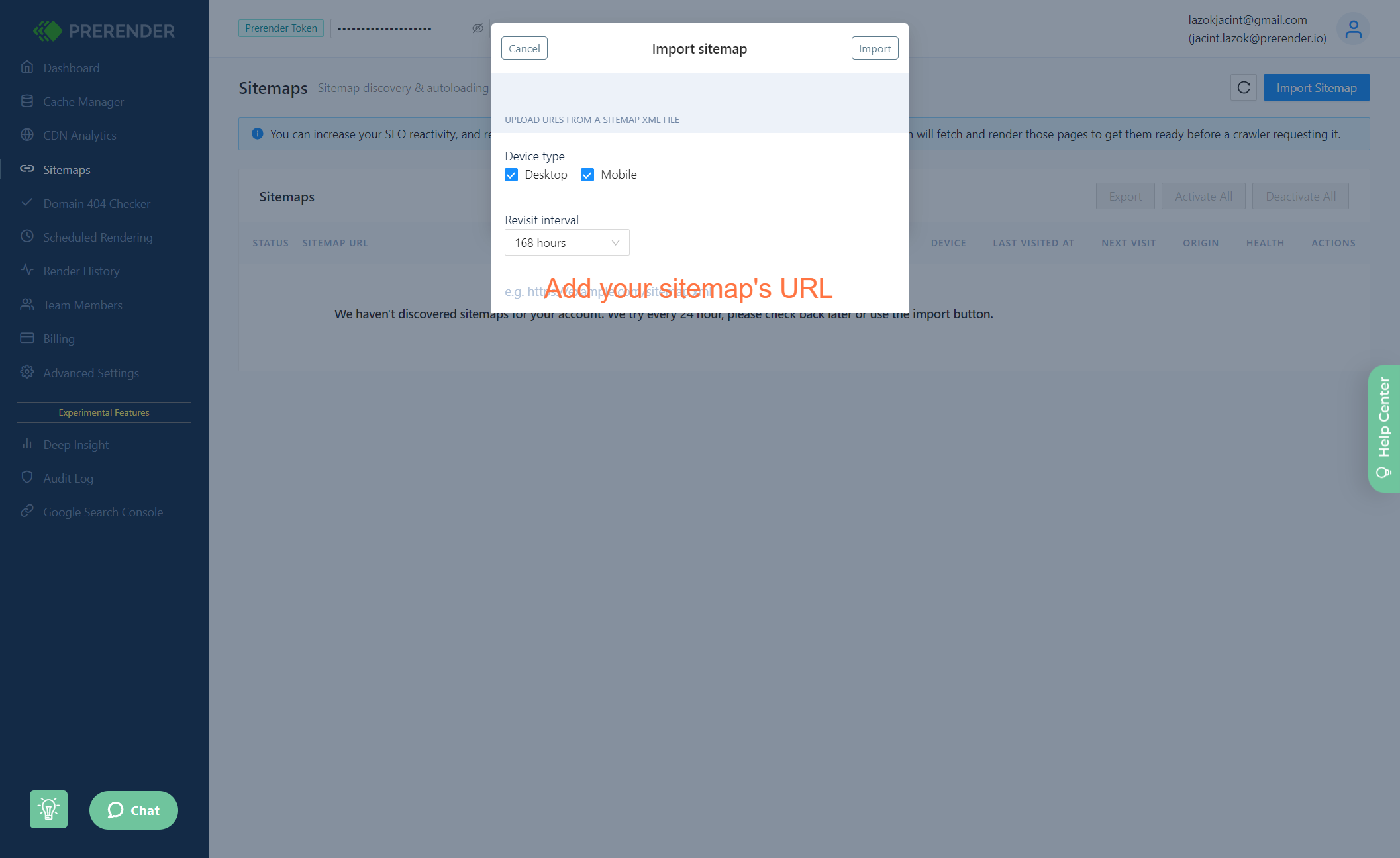 Paste your XML sitemap's URL in the input field