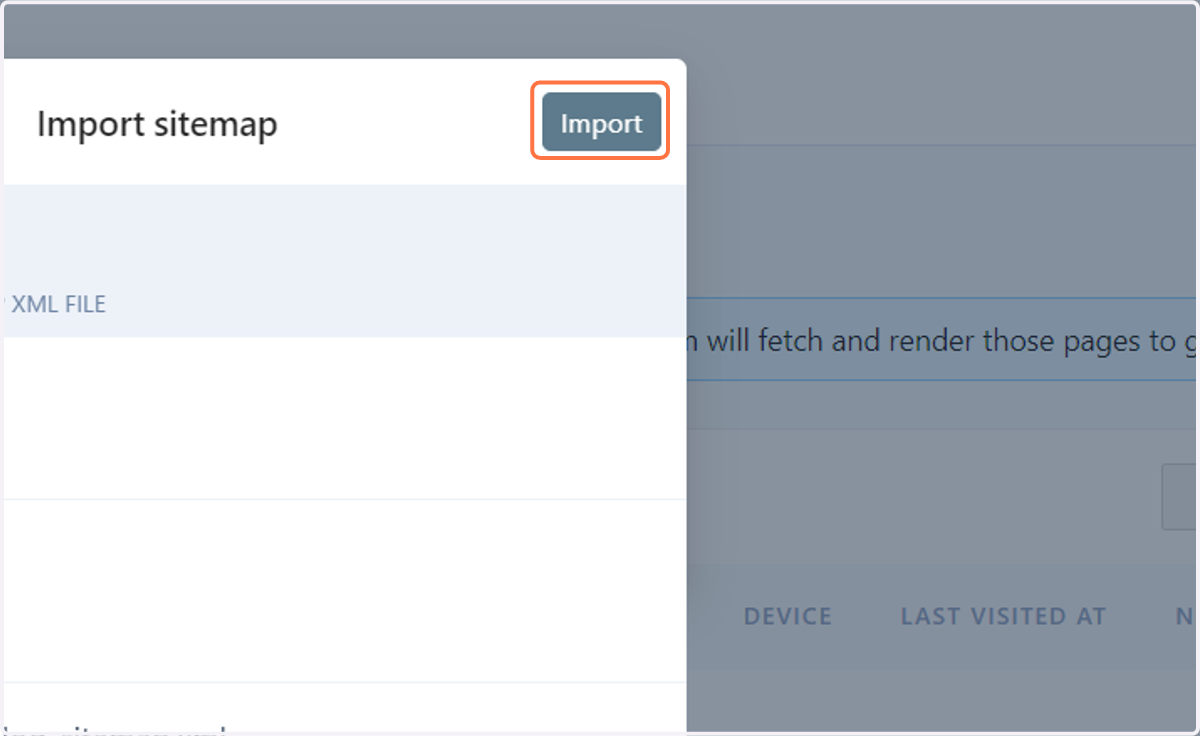 Click on the Import button