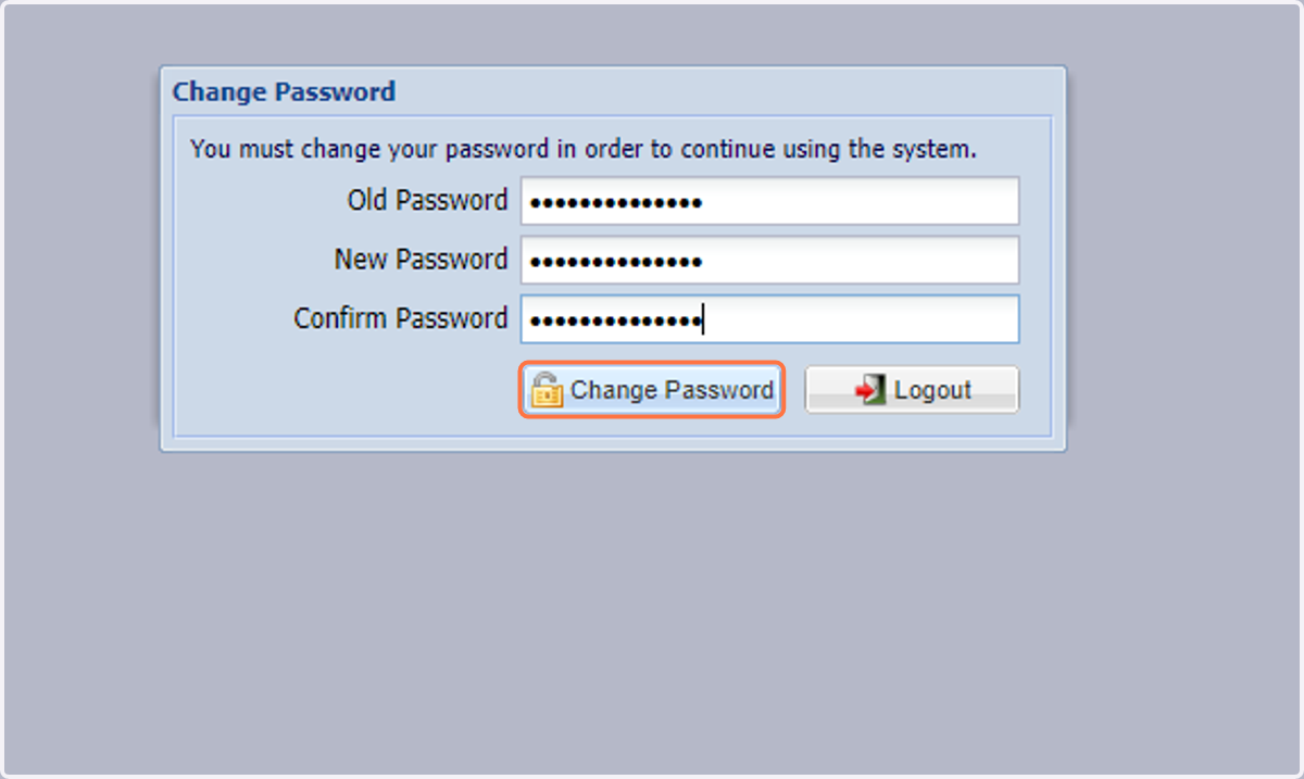Click on Change Password