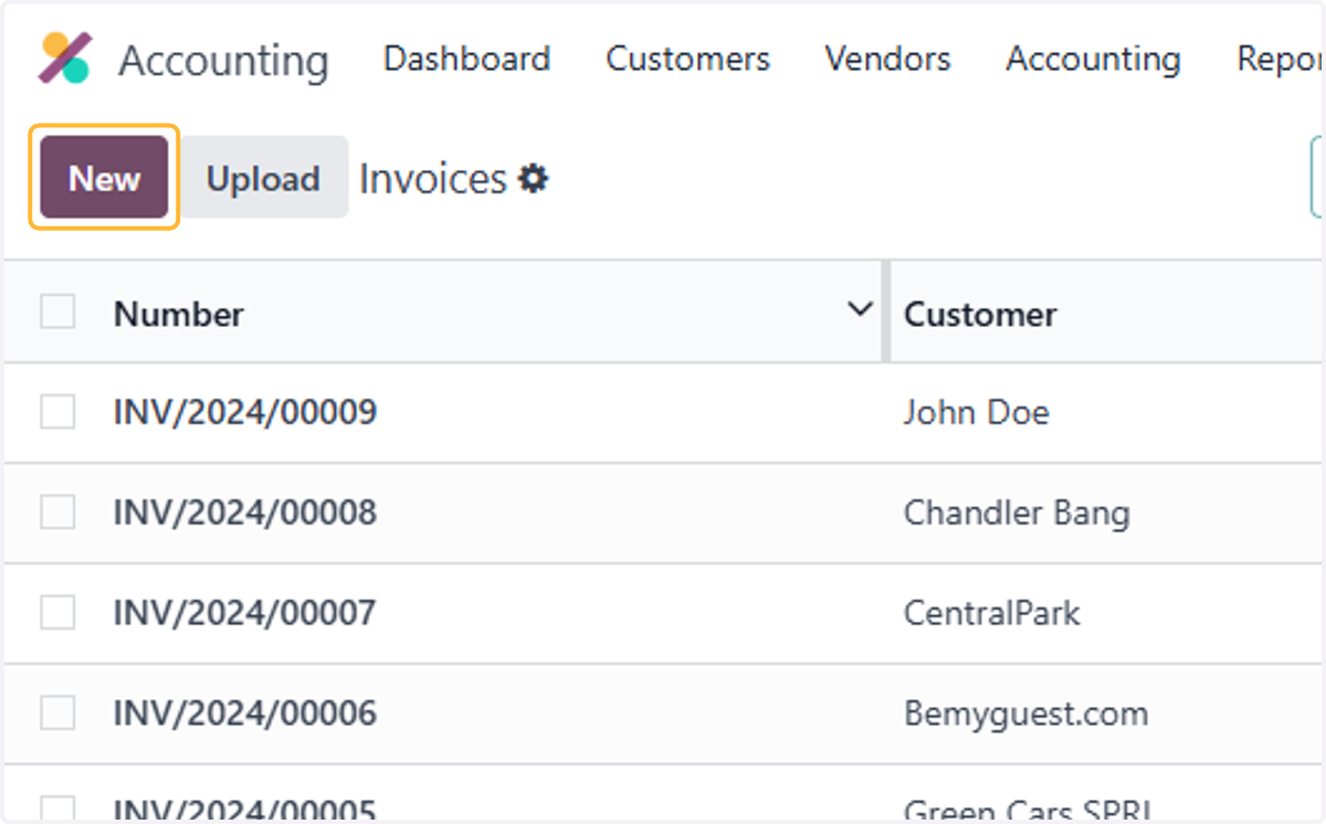 Create a new Invoice