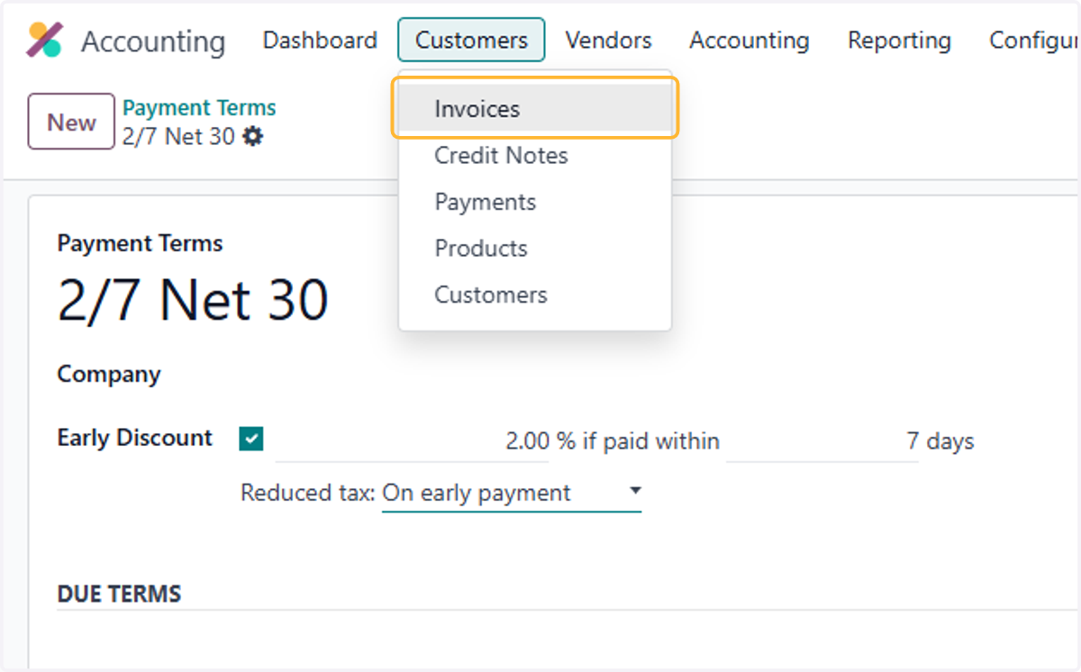 Click on Invoices