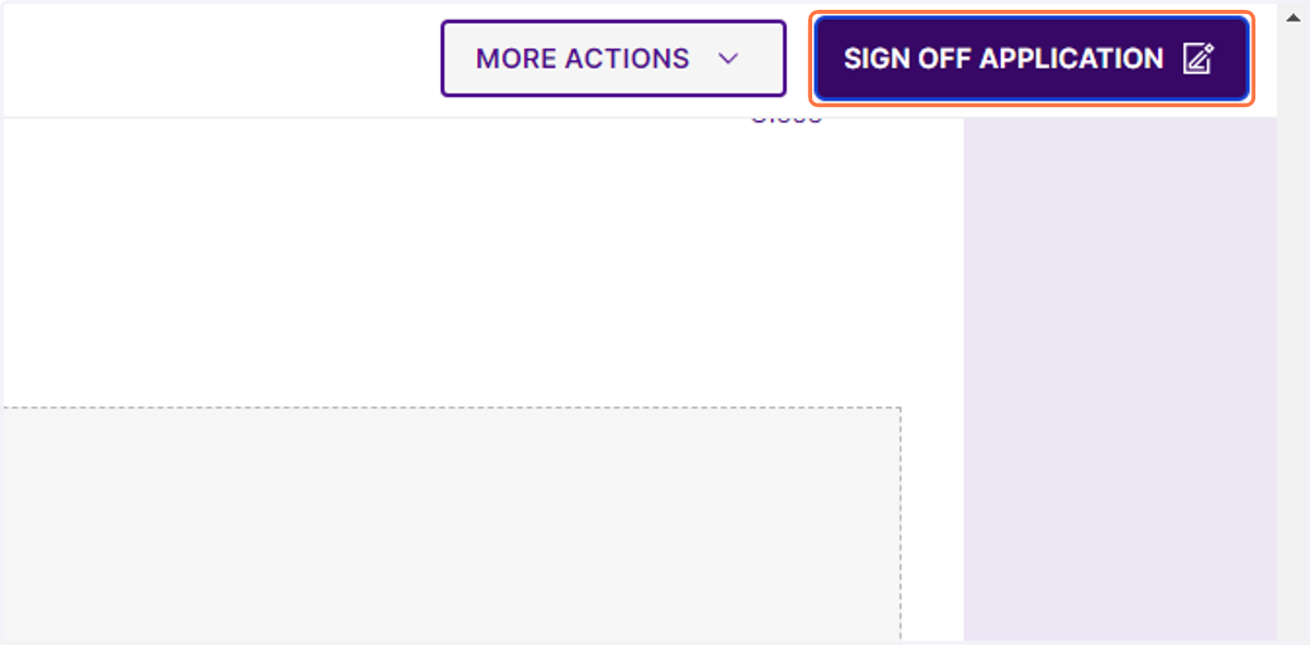 Click on SIGN OFF APPLICATION