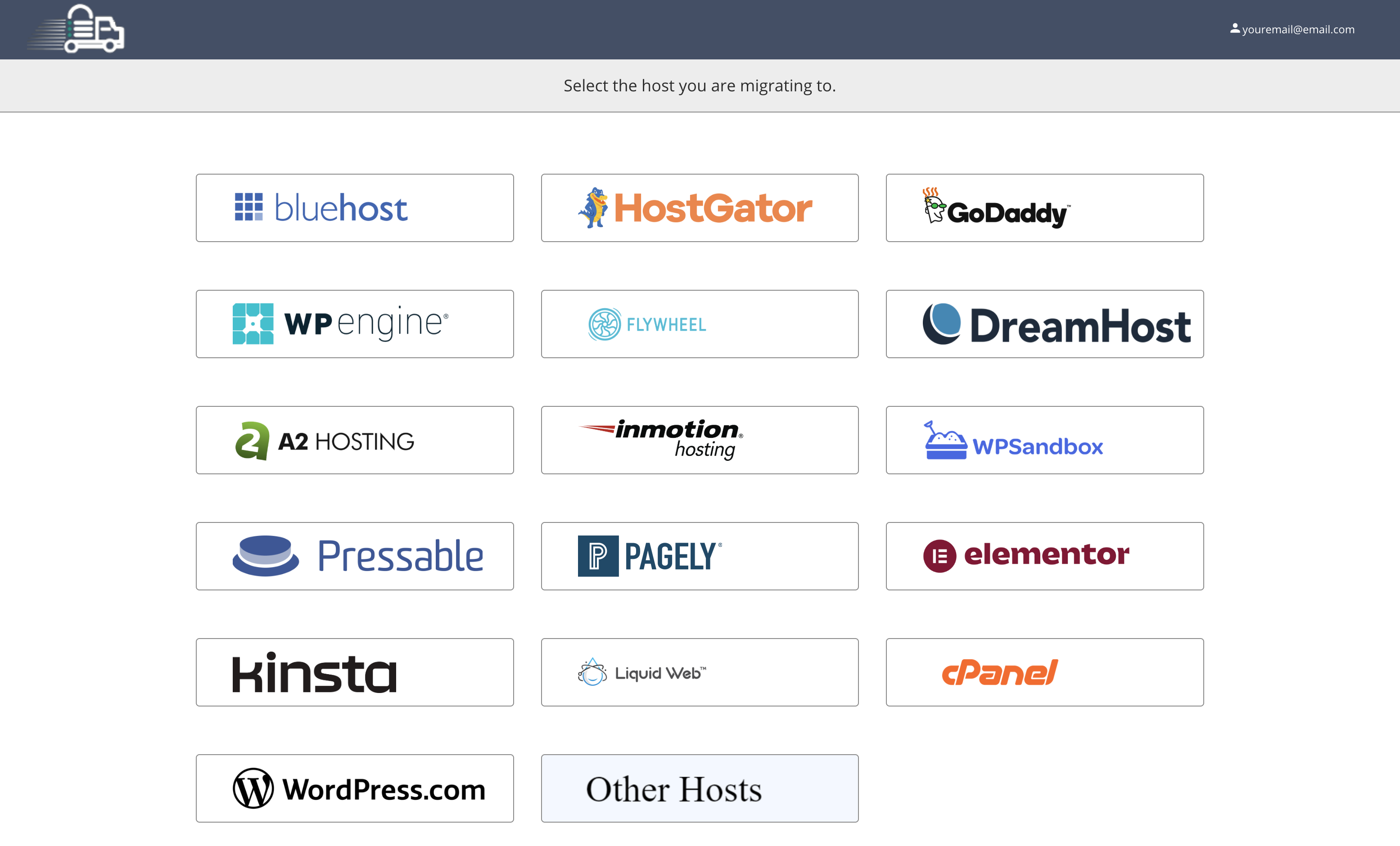 Click on your hosting provider, or click Other Hosts <- (easiest option)