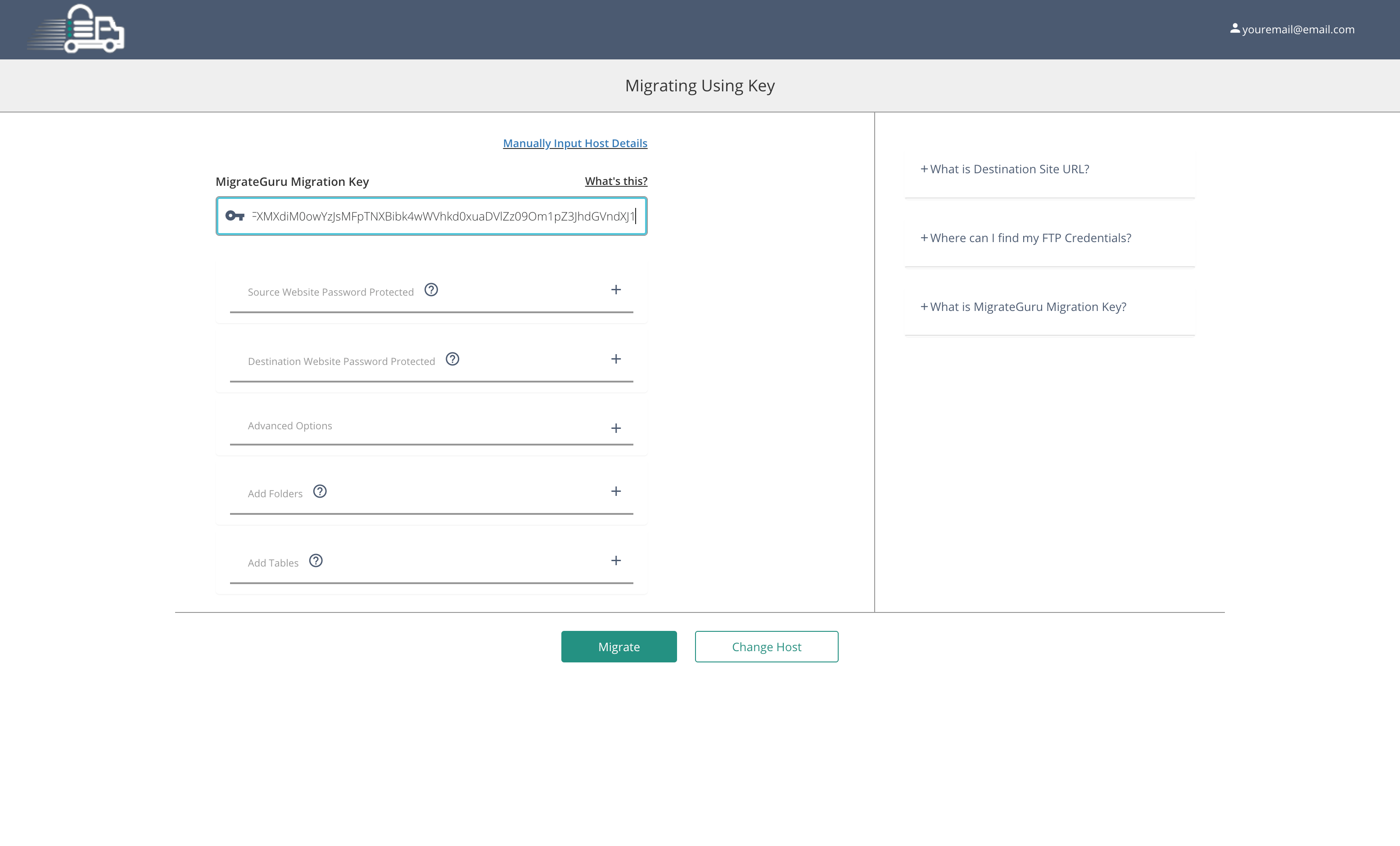 Click on Migrate