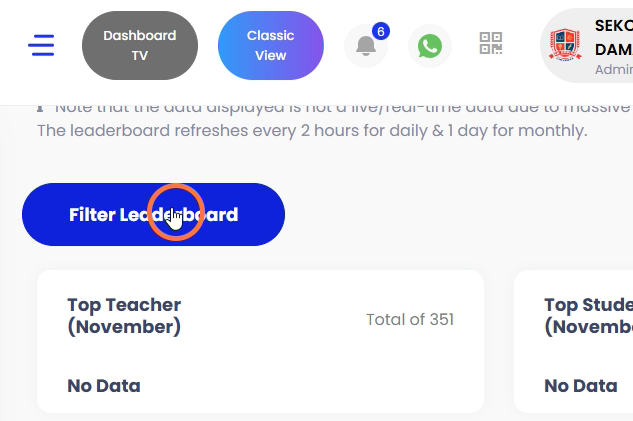 Klik 'Filter Leaderboard'.