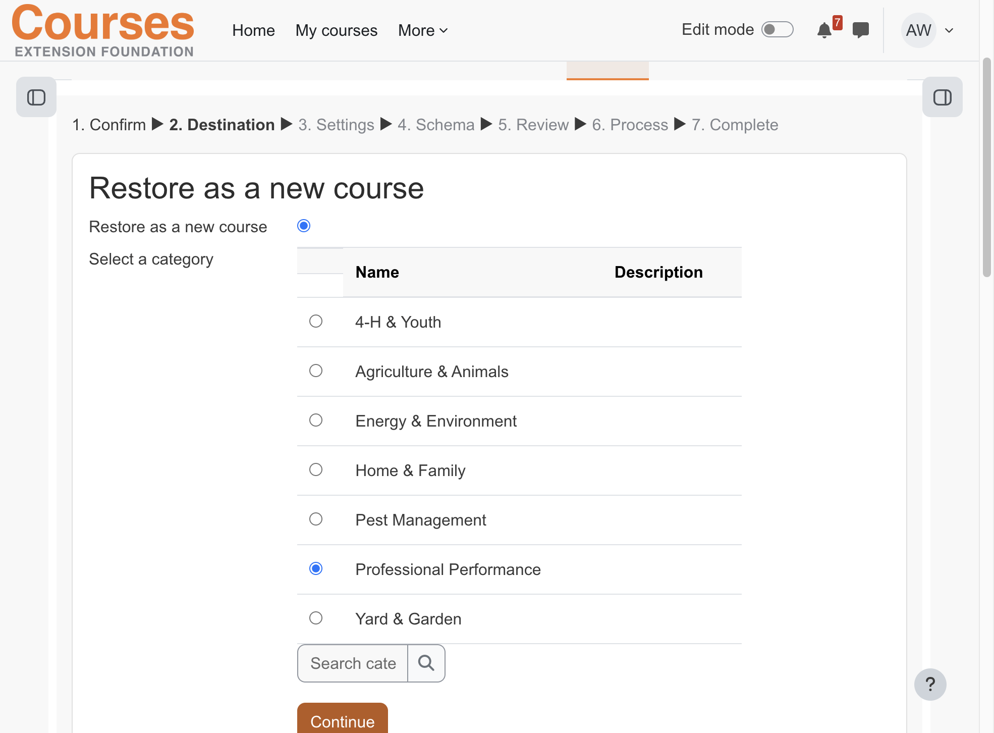 Once you arrive to this page, DO NOT click "Restore as a New Course", instead - scroll down to "Restore Into This Course"