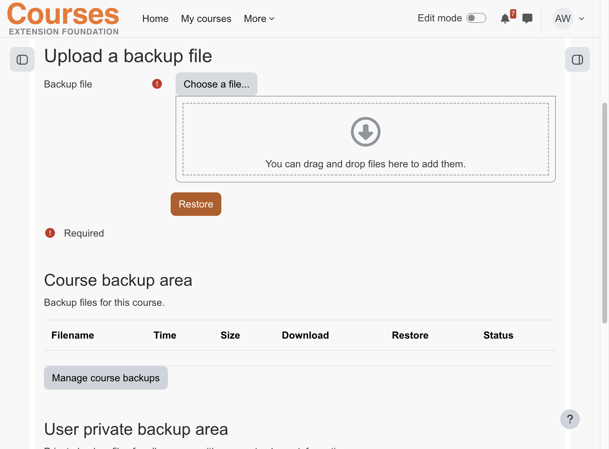 Click on Choose a file...