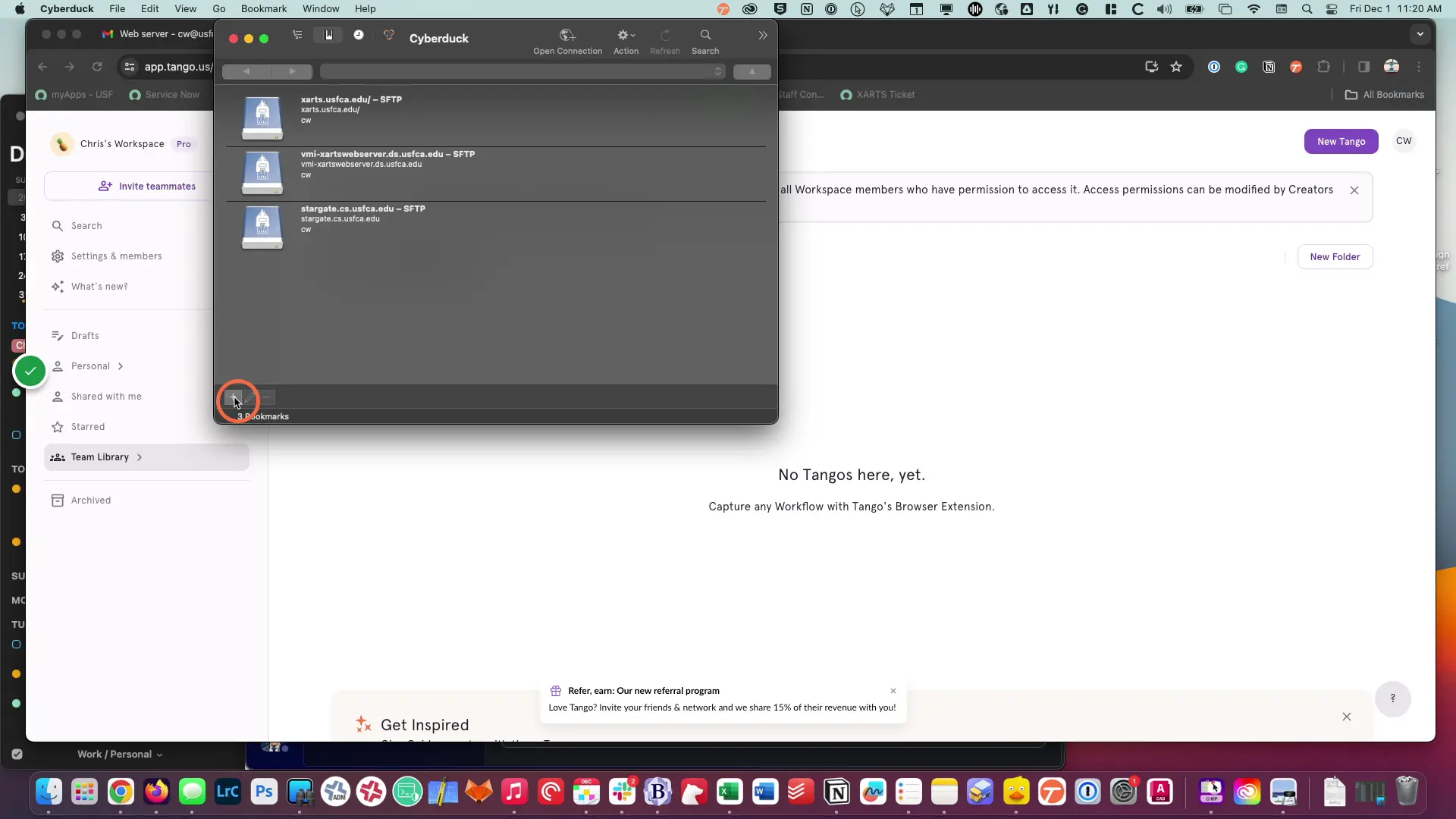 Click the plus button to create a new bookmark.