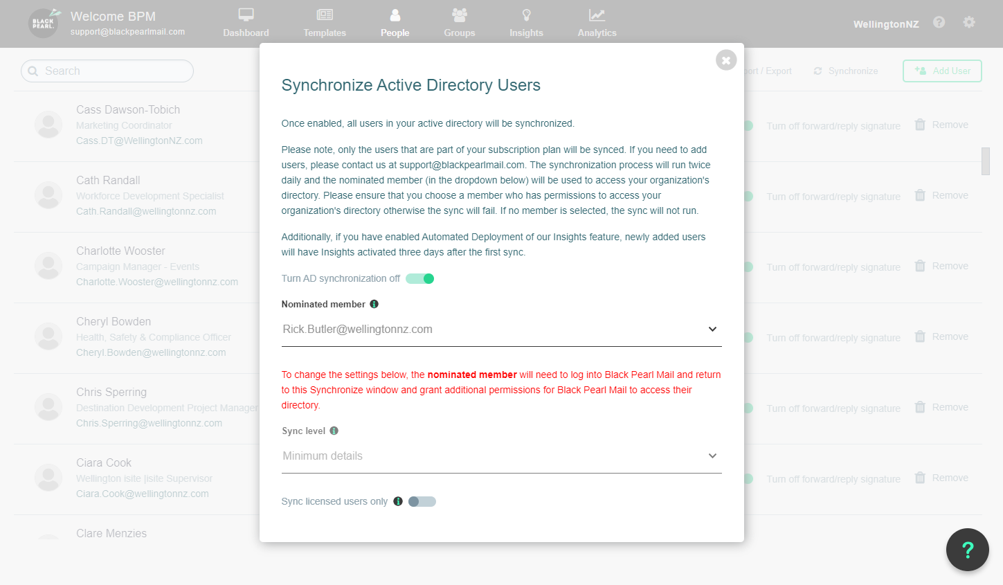 Click on the 'Sync level' drop-down which will give you more options in syncing.