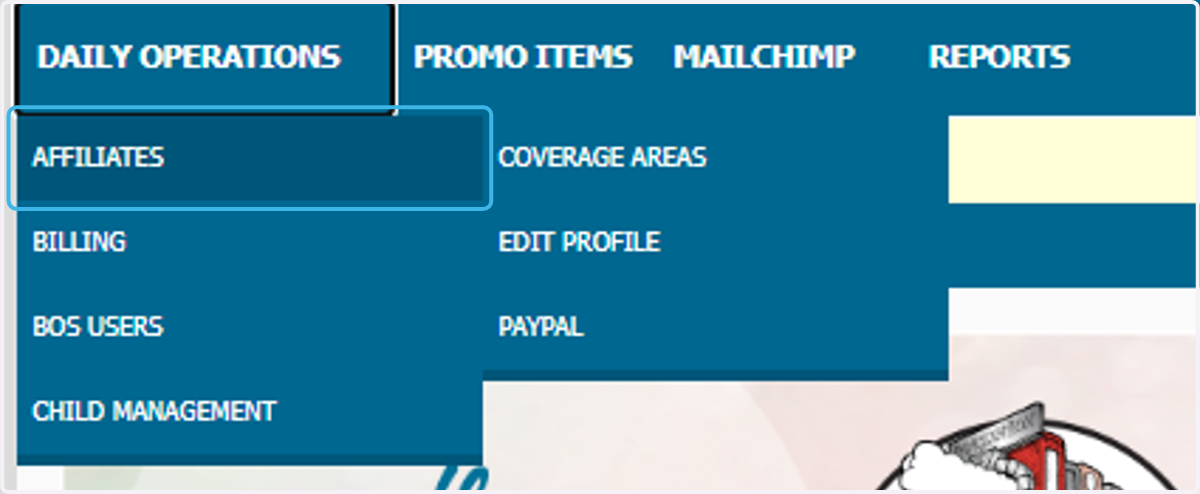 Click on AFFILIATES