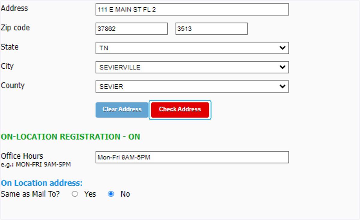 To save make sure you Click on Check Address to validate in all three sections